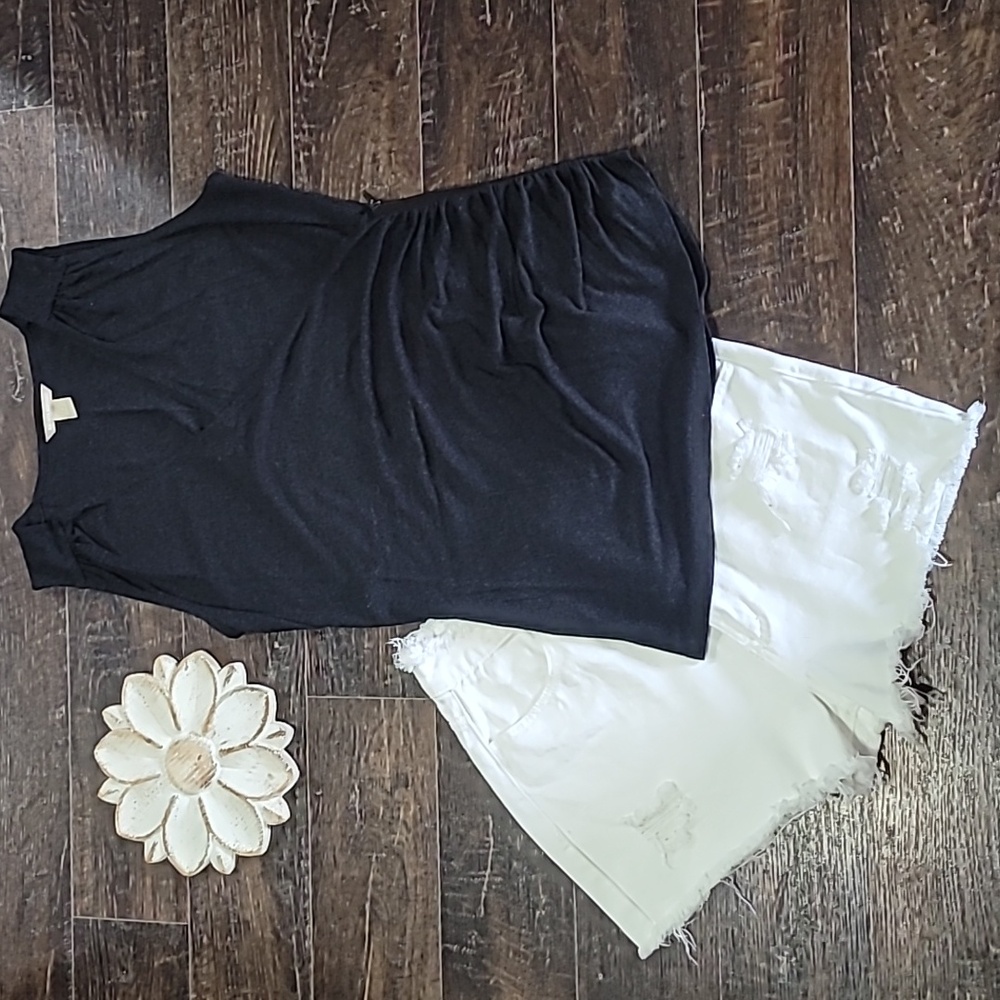 EUC, Banana Republic Ruched Zipper Top size Lg